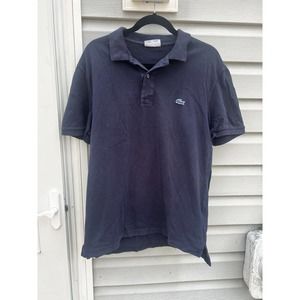 Lacoste For J. Crew Polo Shirt Mens Size 5 Large Navy Blue Short Sleeve